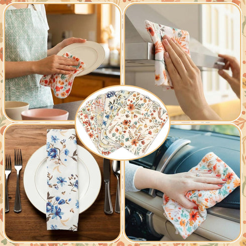 30 Redbaker Pcs Reusable Paper Towels Rolls Towels Bulk Kitchen Washable Paperless Cloth Cotton Hand Napkins