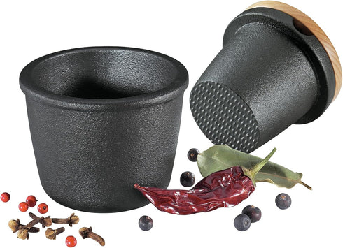 Zassenhaus Cast Iron Spice Grinder Set with Beech Wood Lid, 3 Inches (Black)