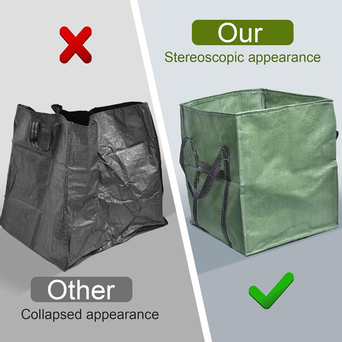 2-Pack 66 (25.5" 25.5" 27.5" Gallons Reusable Yard Waste Bags, Upgrade Heavy Duty Foldable Garden Leaf Bag Lawn Bags