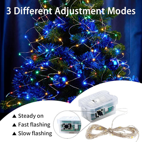 12 Pack 7Ft 20 Day,6-Colors Fairy Lights LED Twinkle String Lights Battery Operated Waterproof Firefly Starry for Mason