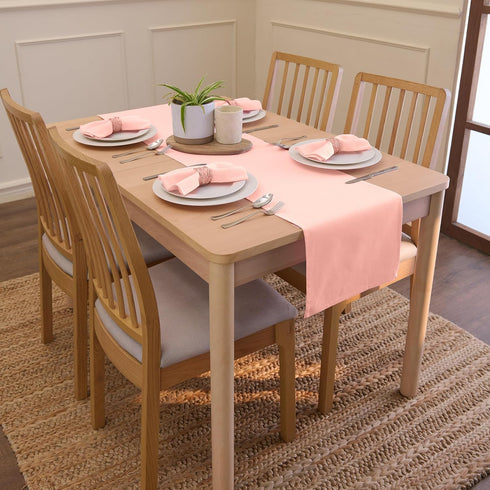 Encasa Cotton Cloth Napkins | Set of 12 | Peach Solid Color | Size 17"x17" | Machine Washable