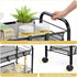 3-Tier 3 TOOLF Metal Rolling Cart, Mesh Wire Easy Assemble Utility Cart, Storage Trolley on Wheels with Hooks