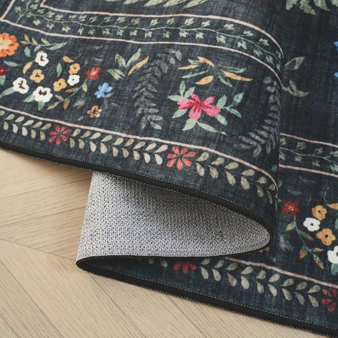 5x7 Rugcomf Living Room Rug Rug Machine Washable Boho Area Rug Non Slip Floral Animal Vintage Low Pile Large Rugs