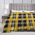 HSYOYO 80"x60" Yellow Black Plaid Throw Blanket Fluffy Fleece Blankets Soft Lightweight Travel Blanket Indoor Outdoor