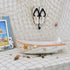17''L, Beach Theme Display Tray with Star Fish, Sea Shell and Fish Net, White Wooden Nautical Boat Decor, Miniature
