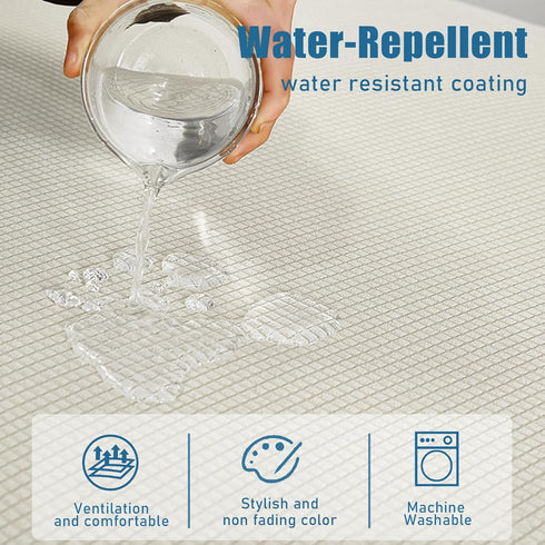 High Stretch Water Repellent Sofa Seat Cushion Covers for RV Dinette, Small Cream Furniture Protector Slip Cover