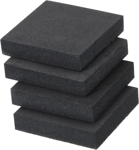 PATIKIL EVA Anti-Vibration Pads, 4 Pcs Shock Absorbing Washer Pads 2" x 2" x 0.4" for HVAC, Air Conditioner, Black