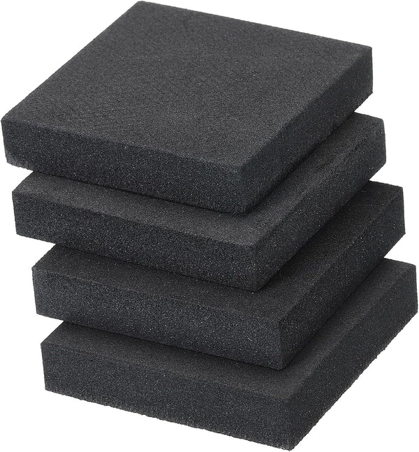 PATIKIL EVA Anti-Vibration Pads, 4 Pcs Shock Absorbing Washer Pads 2" x 2" x 0.4" for HVAC, Air Conditioner, Black