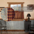 VHC Brands Primitive Kitchen Window Curtains - Heritage Farms Tier Pair, L24 x W36, Deep Burgundy Red