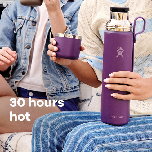 28 Oz Hydro Flask Hot Flask & Cup Insulated Stainless Steel, Hot Drink Travel Container for Coffee, Tea, & Soup Black