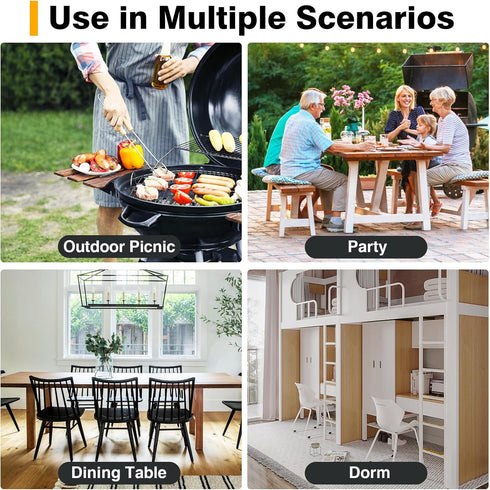 500lbs 18 Inch TAVR Furniture Portable Folding Chair with Handle, Heavy Duty Round Fold Stool Chair with Capacity