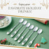 Spode Christmas Tree Teaspoons Set of 6, 6-Inch Stainless Steel Holiday Silverware with Porcelain Handles