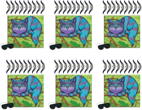 Beistle Pin The Smile On The Cheshire Cat Games, 6-Pack Alice in Wonderland-Themed Party Poster Set