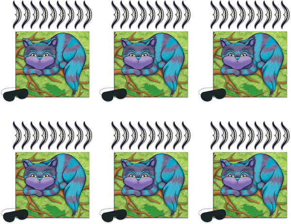 Beistle Pin The Smile On The Cheshire Cat Games, 6-Pack Alice in Wonderland-Themed Party Poster Set