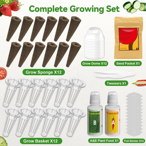 12-Pod 400+ inbloom Fruit Seed Pod Kit for AeroGarden, iDOO, Ahopegarden Hydroponic Growing System, Included