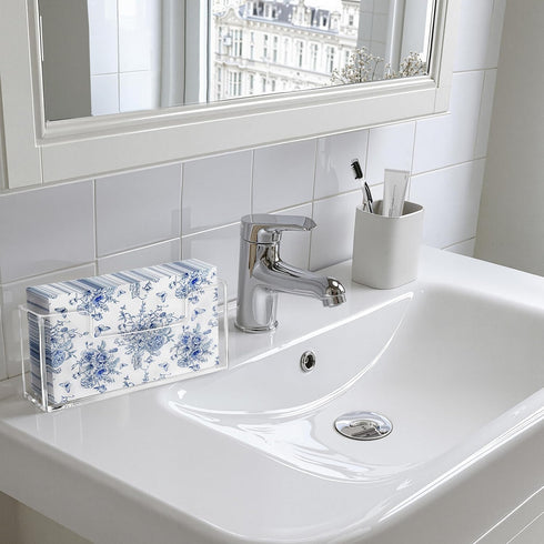 HBlife Acrylic Guest Towel, Paper Napkin Holder for Bathroom - Clear Waterproof Vertical Stand, Disposable Paper Hand