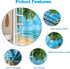 Summer Shower Curtain Set for Bathroom, White Window Blue Sky Sea Water with Green Palm Trees, 72x72 inches