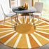 4Ft Lahome Boho Round Rugs - Washable Non-Slip Small Round Area Rug Throw Soft Sofa Kids Nursery Room Rug Rainbow Sun