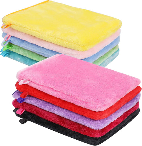 PHOGARY 10 PCS Microfiber Body Wash Mitts, Flannel Soft Face Mitten, Bath Spa
