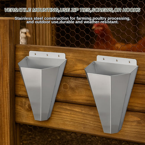 Bester 18 lbs, Large Chicken Cone for Butchering, Upgraded Thickened Stainless Steel Kill Cone, Flat-Back Killing Cone