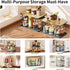 2 Pack Potato and Onion Storage Bins, Stackable Kitchen and Pantry Organizer with Bamboo Top & Lightweight PP Mat