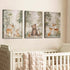 Set 3 12x16 inch Nursery Canvas Wall Art of - Woodland Wild Animals Bear Fox Deer Watercolor Paintings Pictures Wall