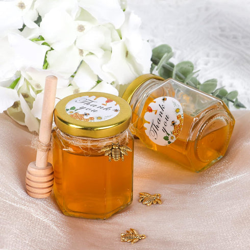3oz 30Pack, AuroTrends Mini Honey Jars with Dipper Empty Glass Jars for Baby Shower Favors/Wedding Favors for Guests