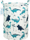 LANGYASHAN Laundry Basket - Canvas Fabric Collapsible Organizer for Storage Bin, Toy Bins, Gift Baskets (Full Dinosaur)