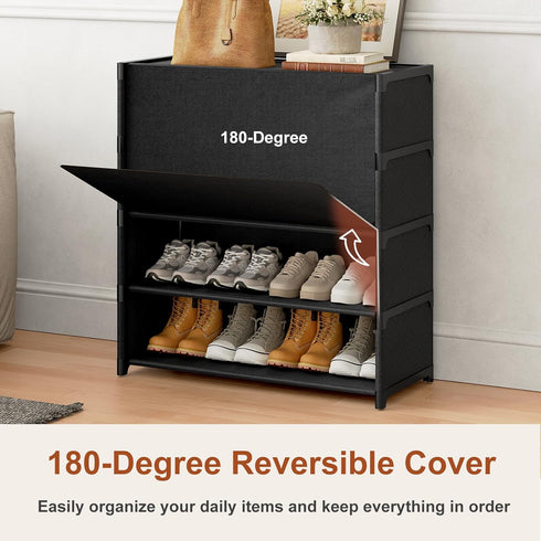 5 20 Closet, Shoe Rack, Tier Shoe Storage Cabinet with Door Pair Plastic Shoe Shelves Organizer for Entryway, Hallway