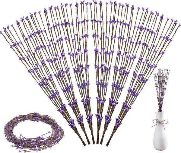 ELANE 60 Pcs Pip Berry Garland,Pip Berry Wreath,Fall Berry Garland for Head Indoor