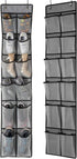 KEEPJOY Over The Door Shoe Organizer 2 Pack, Mesh Pockets Hanging Shoe Rack with Hooks