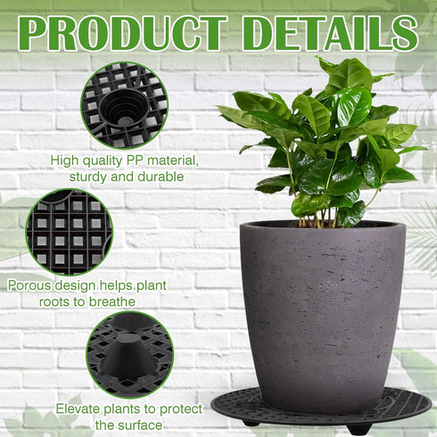 ZYNERY 10 PCS Plant Level Pot Elevator, Planter Stands for Outdoor Plants, Pot Saucers, Indoor Plant Risers, 11.8in