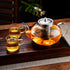 PARACITY 40 OZ Glass Teapot Stovetop, Borosilicate Clear Tea Kettle with Removable Stainless Steel Infuser