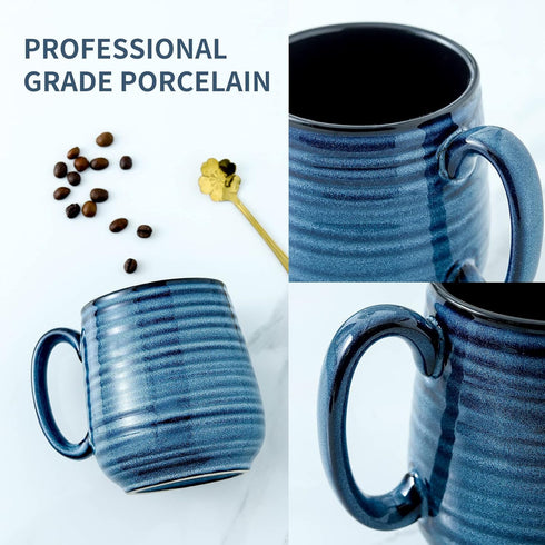 Hasense Large Coffee Mugs Set of 2 - Ceramic 20 oz Coffee Cups for Office and Home, Dishwasher & Microwave Safe