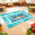 4x6ft ABC Kids Ocean Rug for Playroom, Alphabet Classroom Rug, Educational Kids Play Mat with Number Shape Animal
