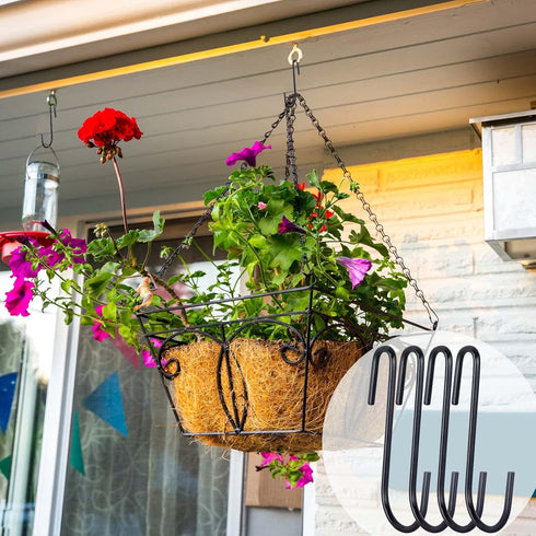 30 Pack 3 inch Heavy Duty S Hooks, Black S Shaped Hanging Hooks for Kitchenware, Pots, Utensils
