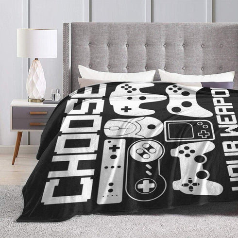 Your Weapon Gamer Gaming Gifts - Ultra Soft Flannel Throw Blankets for Living Room, Bedroom, Couch, Office (50"x40")