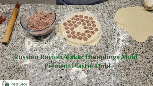 Russian Ravioli Maker Dumplings Mold - Pelmeni Plastic Mold for Siberian Pelmeni Meat - Dumpling Maker Machine
