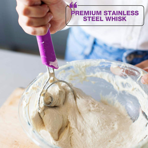 5PC Set Breadsmart Artisan Bread Making Kit - Sourdough Bread Baking Supplies - Lame, Scraper, Whisk, Banneton Bread