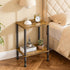 2-Tier Side Table, Small End Table, Nightstand with Storage Shelves, Coffee Table for Small Spaces, Curved Design, Sofa