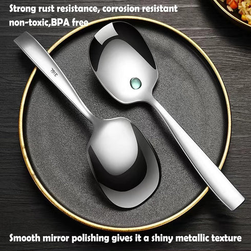 Large Serving Spoon, Premium 316L Stainless Steel Buffet Serving Spoon, 9.5 Inch (1 pack)