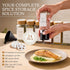 360 -24 4oz- Glass Spice Jars with Labels pcs- Spice Containers with Bamboo Lids -Shaker Lids- Pepper Grinder-Spice