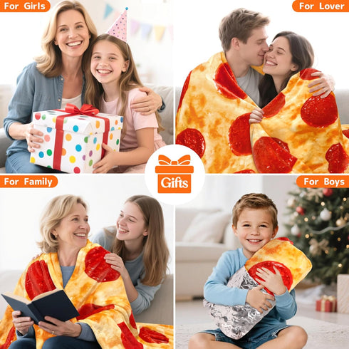 285 90 inches) CASOFU Pizza Blanket, Queen Size Cute Large White Elephant Gifts for Adults Women Men Teens Kids, GSM