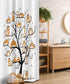 Ambesonne Cat Lover Stall Shower Curtain - Pet Family Tree Birds Crowd Fluffy Nature Art, 36" W x 72" L