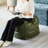 17.7" Louis Donn Unstuffed Square Pouf Ottoman Cover Faux Leather Waterproof Floor Footrest Storage Cover for Living