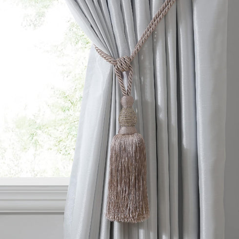 Elrene Home Fashions Julia Rhinestone Tassel Curtain Tieback, 26", Mauve