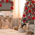 60 6 Poinsettia Pcs Silver Styles Christmas Artificial Flowers with Glitter Berries Stems Tree Picks for Christmas Tree