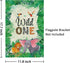 Wild One Garden Flag 12 x 18 Inch Double Sided, Happy 1st Birthday Zoo Theme Outdoor Banner for Party Decor