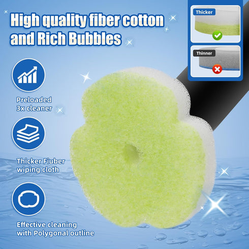 30 Disposable Toilet Brush Kit with Refills, No-Touch Toilet Wand Cleaning System, Wall Mounted Toilet Bowl Cleaner