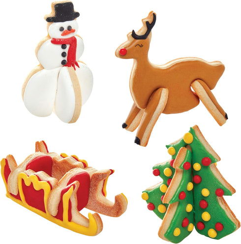 Chicago Metallic Christmas Tree 3D Cookie Cutter Set - 12-Piece, Silver